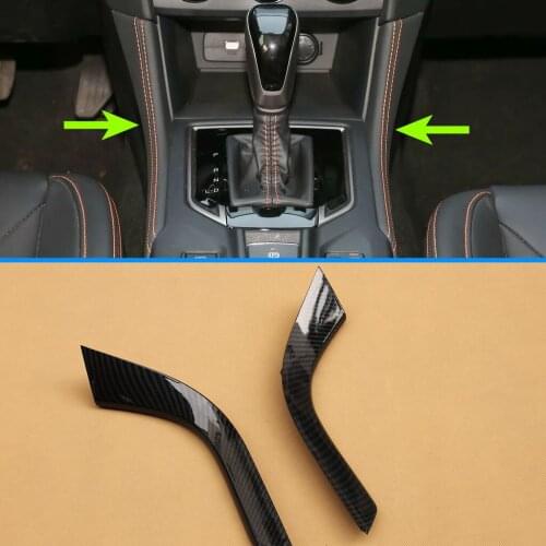 Car Glossy Carbon Fiber Look Trims Strips For Subaru 2018 XV Crosstrek Gear Panel Ex Border 2Pcs/Set Faced Finer Accessories
