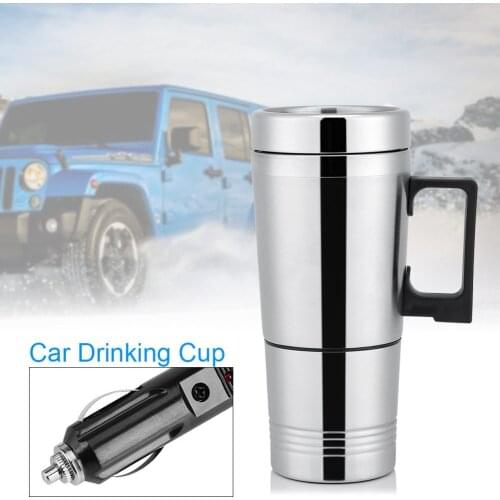 Car Heating Kettle, Simple 12V 300Ml Portable in Car Coffee Maker Tea Pot Vehicle Heating Cup Lid Outdoor Water Bottle Electric
