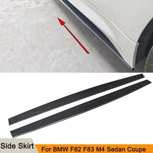 F82 M4 Carbon Side Skirts For BMW Carbon Fiber Body Kits F82 F83 M4 Car Extension Spoiler Apron 2015 2016 2017