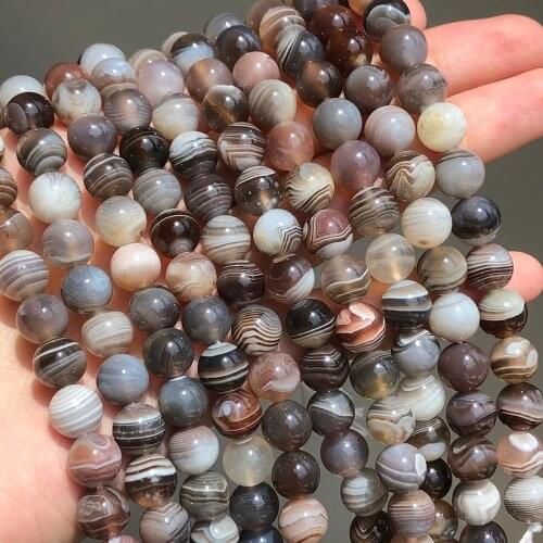 6/8/10/12mm Natural Stone Botswana Sardonyx Agates DIY Beads for Jewellery Making 7.5 Inch Bracelets for Women Making necklace