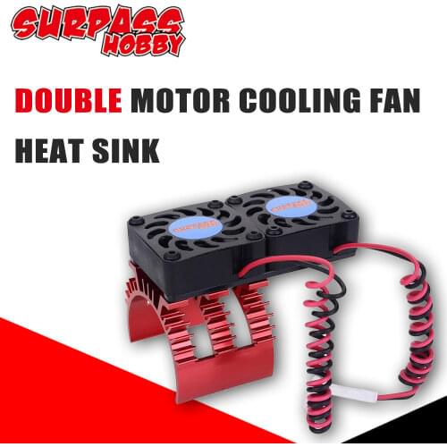 SURPASS HOBBY Double Motor Cooling Fan Heat Sink Twin Cooling Fan with For 1/10 RC Car HSP Redcat Wltoy 540 3650 Brushed Motor
