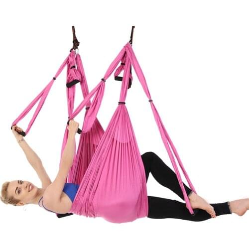 2.5*1.5m Aerial Yoga Hammock 6 Handles Strap Pilates Home Gym Hanging Belt Swing Trapeze Anti-Gravity Aerial Traction Device