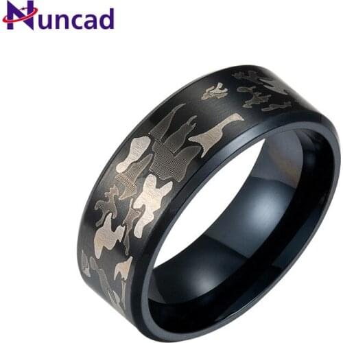 Camouflage Tri-color Titanium Steel Ring Mens Womens Military Fan Jewelry AAA Quality