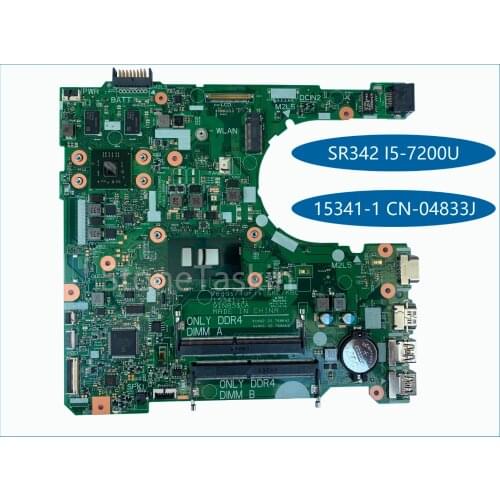 High quality 15341-1 for Dell Inspiron 3568 3468 Laptop Motherboard CN-04833J SR342 I5-7200U DDR4 100% Tested