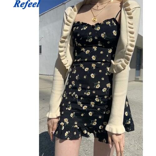 Summer women mini dress slim floral print sleeveless spring spaghetti straps beach short dresses ladies