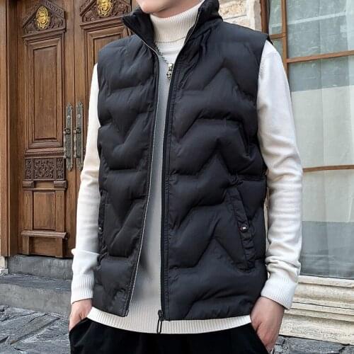 Mens Vest Winter Down 2020 New Brand Top Casual Waistcoat Sleeveless Jackets Men Oversized Warm Thick Mens Clothing Slim Pocket