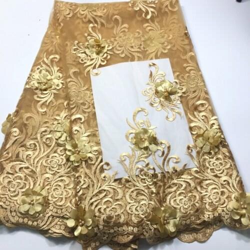Nigerian Lace Fabrics For Wedding 2021 African Lace Fabric With beads High Quality 3d Embroidery French Lace M2847