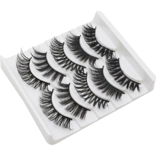 NEW 5 Pairs 5 Styles 3D Faux Mink Hair Soft False Eyelashes Fluffy Wispy Thick Lashes Handmade Soft Eye Makeup Extension Tools