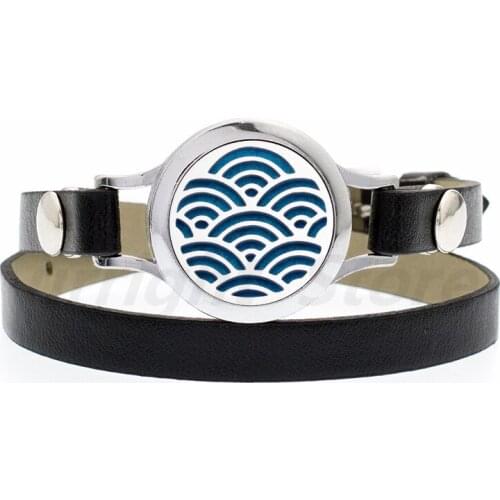 Wrap Band Bracelet for Women kids men jewelry Essential Oil Perfume Aroma crystal twist Heirloom Face 25mm locket 10pads as gift