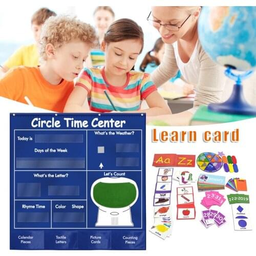 Learning Center Card Chart Calendar Weather Card Letter Word Card Math Card for Kids Children Educational Hanging Bag xqmg Cards