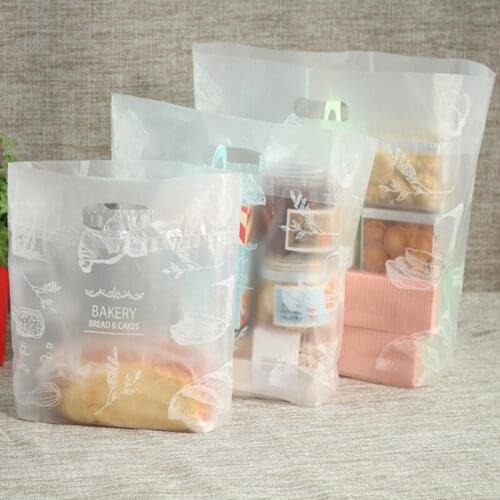 Disposable Plastic Shopping Bag Take-out Package Bag Restaurant Shop Packing Tools Nontoxic Transparent Bag Soft Doggy bag 50pcs