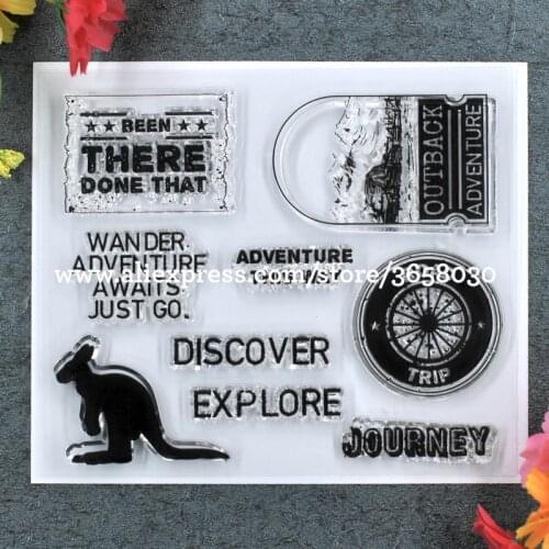 DISCOVER EXPLORE Scrapbook DIY photo cards rubber stamp clear stamp transparent stamp 10.5x12.5cm 80528106