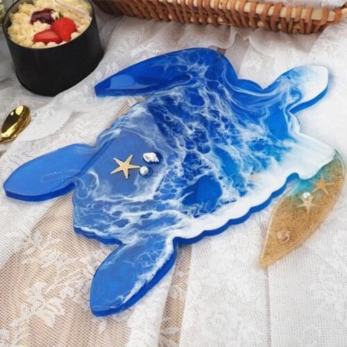 Ocean Series Tray Super Large Silicone Mold Round Whale Make Artist Own Resin Craft Coas Your Art Making Liquid Epoxy Resin U9B9
