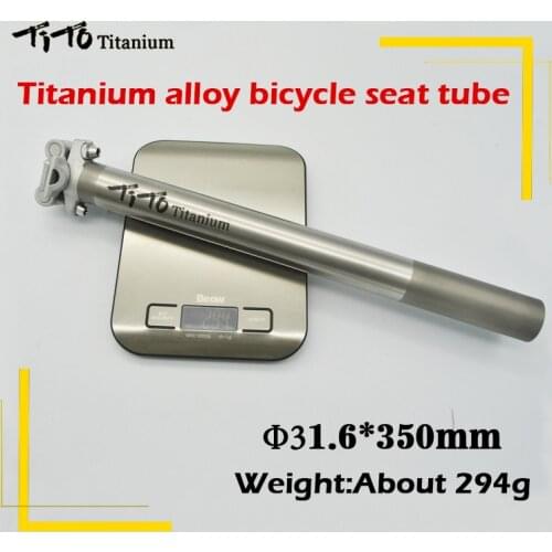 Tito Titanium Alloy Bike Seat Post 27.2/30.9/31.6mm MTB Road Bicycle Seatpost Length 350mm Aluminum Head Bicycle Seat Parts