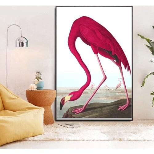 Poster Rose Pink Flamingo Animal Unique Picture New Era Nordic Art Canvas and Prints Living Room Home Decoration