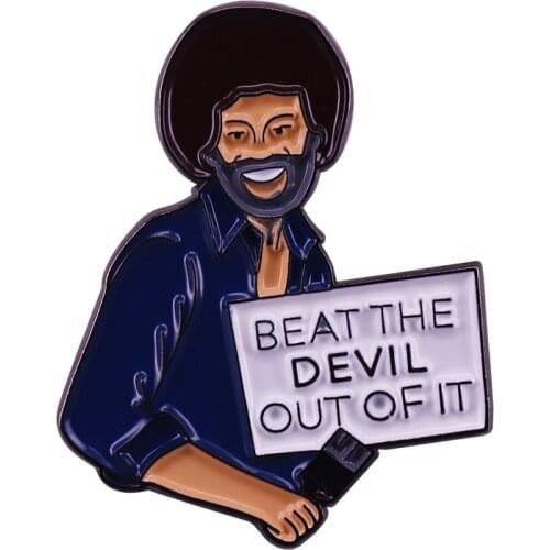 Happy Little Gifts Bob Ross Motivational Quote pin to show your love for painting and postive outlook on life