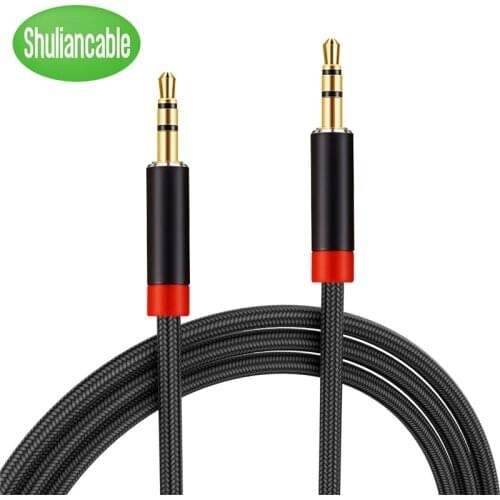 Shuliancable 3.5mm audio cable Jack 3.5 mm Male to Male Audio Aux Cable For Samsung S10 Car Headphone Speaker Wire Line Aux Cord