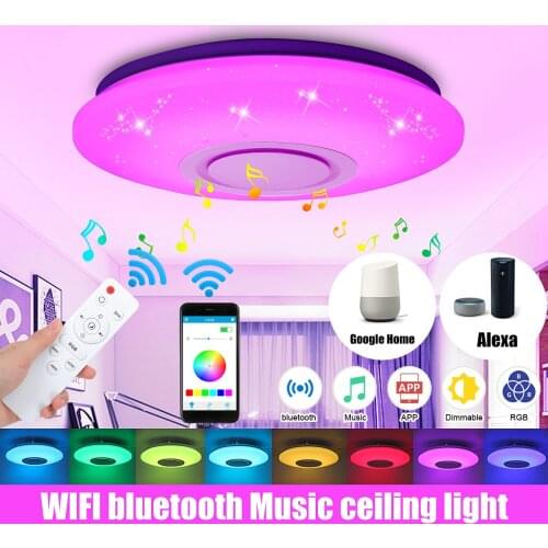 100W Smart Ceiling Lights LED Home lighting AC85-265V APP bluetooth Music Light Bedroom Lamps RGB Ceiling Lamp+Remote Control