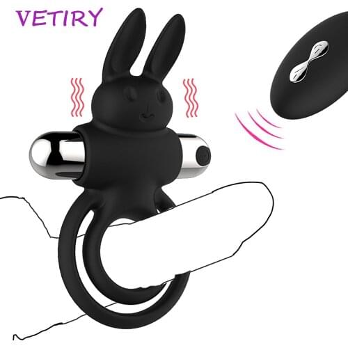 VETIRY Vibrator Penis Ring Silicone Cock Rings Penis Extender Enlargement Delay Ejaculation Sex Toys for Men Masturbation