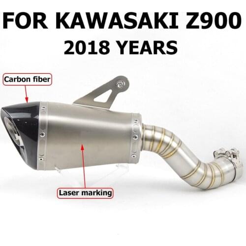 For Ninja 900 2018 Slip-On Exhaust Muffler Pipe Escape Moto with Middle Link Pipe DB Killer for Kawasaki Z900