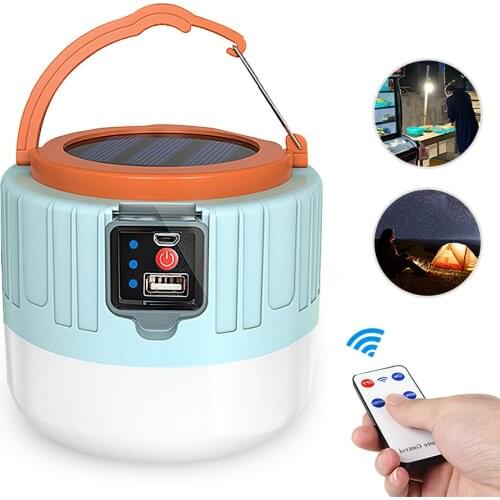 WAKYME Camping Lantern Powerful Solar Light Outdoor Lighting Rechargeable Emergency LED Lamp Remote Control Tent Hanging Lamp