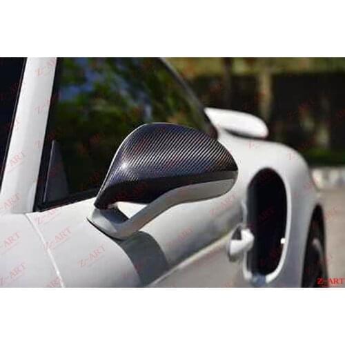 Z-ART dry carbon fiber rear mirror cap for 911 991 replace carbon fiber mirror cover for 991.1 991.2 GT3 GT2 RS
