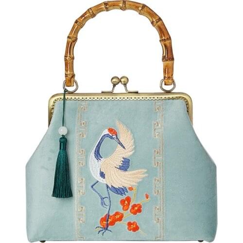 Antique Chinese Style Cheongsam Bag Dinner Retro Womens Handbag Oblique Crossbody Messenger Bag