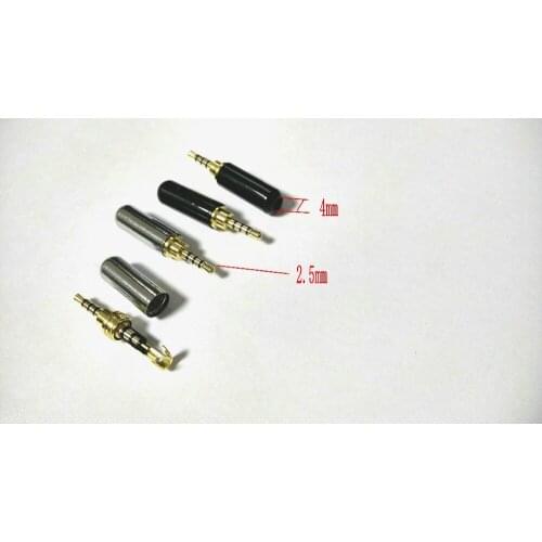 100pcs Copper Gold plated 4pole 2.5mm Solder connection plug connector New