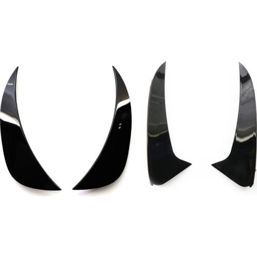 2Pcs Front Rear Bumper Trims Side Air Vents Canards Cover for Mercedes-Benz C Class W205 AMG 2015-2018 Gloss Black