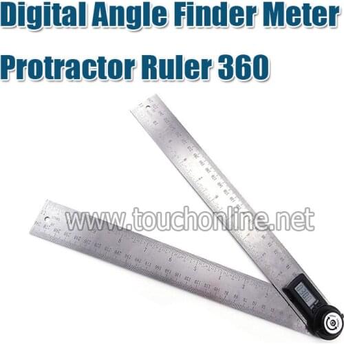 2-in-1 Stainless Steel Digital Angle Finder Meter Protractor Ruler 360 degree 600mm with Stable Locking Function TLR-300