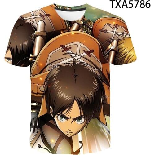 20213D Print Women Men Attack on Titan Shingeki No Kyojin Tshirt Summer T-shirt Hip Hop Pullover Short Sleeve Clothes Boys Girls