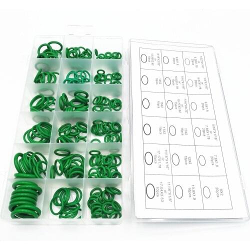 270Pcs Green Rubber Seal O-Ring Washer Assortment Set with Case Accessories