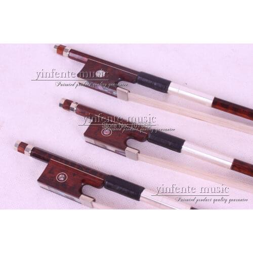 3 pcs Snake Wood Violin Bow 4/4 Straight Pretty inlay High Quality # R 13+1