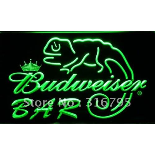 442 BAR Budweiser Lizard Beer LED Neon Light Signs with On/Off Switch 20+ Colors 5 Sizes to choose