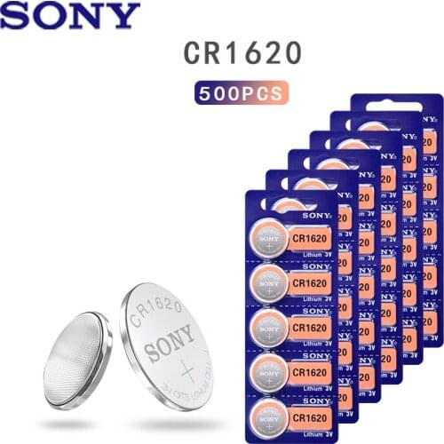 500PCS sony 3V CR1620 Original Lithium Battery For car key watch remote control toy 1620 ECR1620 GPCR1620 Button Coin Battery
