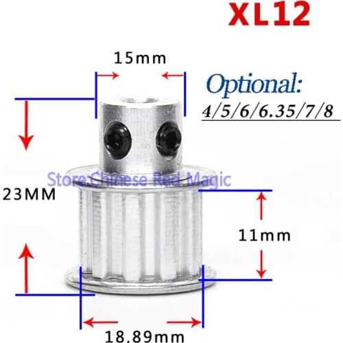 3D printer accessories XL12/14/15 Timing Pulley 12/14/15 teeth Alumium Bore fit for XL belt Width 11mm Synchronizing wheel