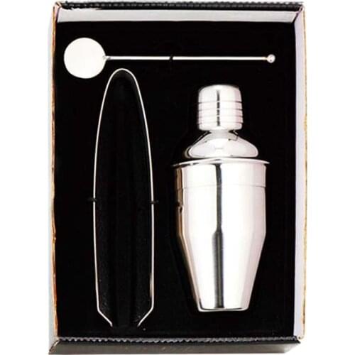 Brandnew BS-25S Cocktail Shaker Set with 250ML Stainless Steel Cocktail Shaker, Ice Tong, Stirrer for Bar Set