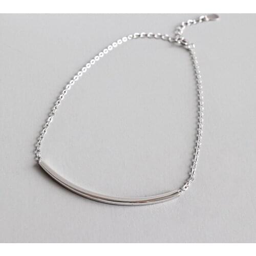 New 2020 925 sterling silver ankle bracelet on the leg chain, Geometric square tube strip anklets for women anklet jewelry