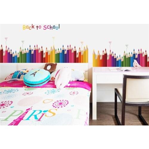 DIY Removable Back To School Pencil Wall Sticker Quote Word Art Vinyl Mural kids