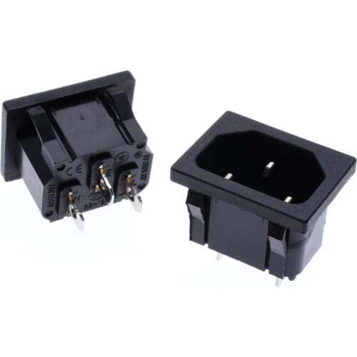 IEC320 C14 C13 3 sprong AC PDU UPS snap power outlet 3p electrical Panel Receptacle AC socket 250V 10A