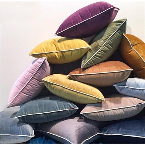 Europe Luxury 1 Pc 45*45cm Home Almofada cojines Cushion Cover Fabric Decorative Pillows Solid Color Car Cover Housse De Coussin