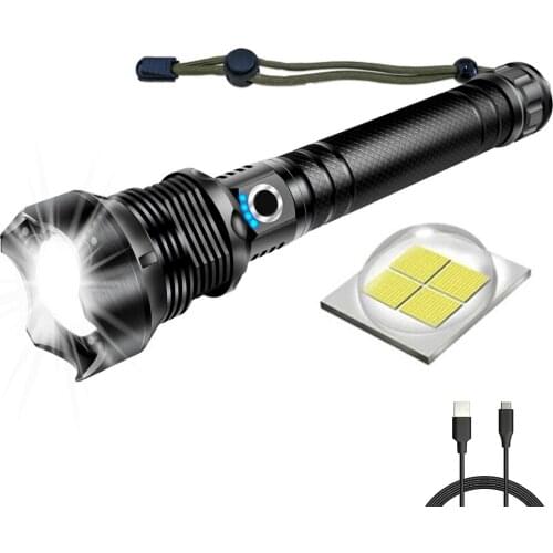 Flash Light Torch Led Flashlight 1* 18650 Or 26650 Rechargeable Battery Xhp70 Shock Resistant,hard Defense Bulbs Zoom