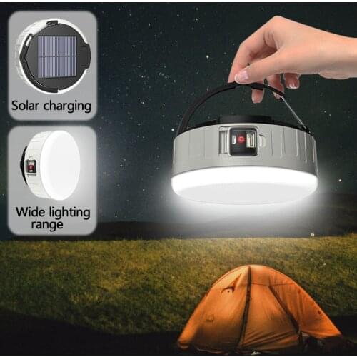 Camping Light Solar Powered Lantern Rechargeable Camping Lantern Usb For Camping Supplies Fishing Power Bank Outdoor LightingCam