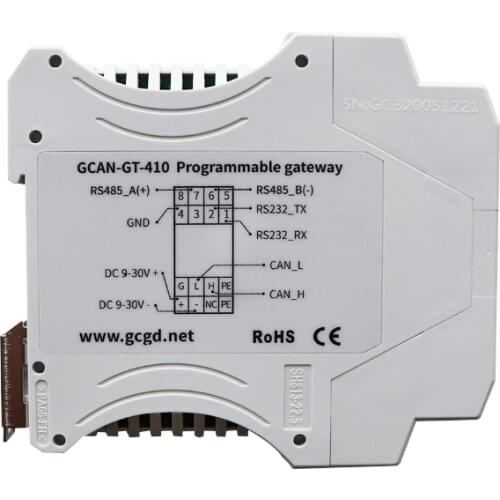 GCAN-410/412 programmable intelligent gateway CAN bus to RS485 Ethernet CANopen ModbusRTU/TCP supports CAN based on IEC 61131-3