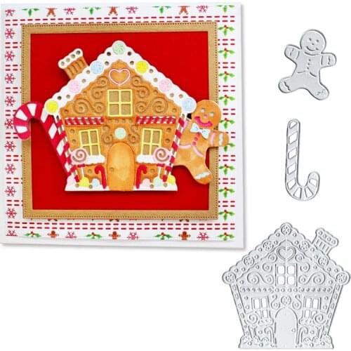 Julyarts Christmas House Snowman Cutting Dies Scrapbooking Santa Claus Sled Clear Stamp and Dies Deco Album Paper Card Making