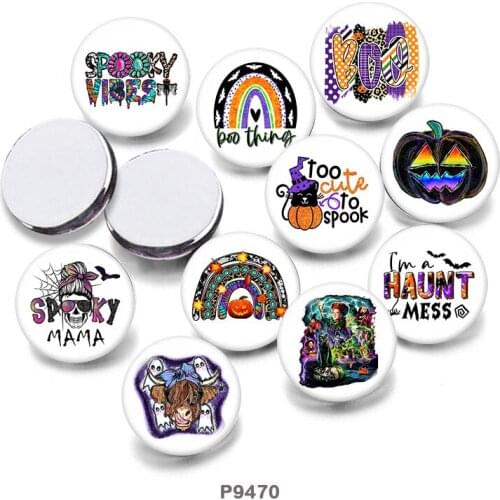 Holiday Halloween 12mm/18mm/20mm/25mm/30mm Round Glass Cabochon Flat Back Making Findings P9470