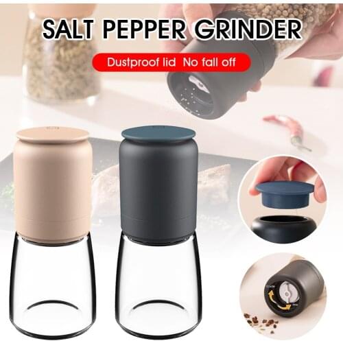 Manual Salt And Pepper Grinder Pulverizer Transparent Glass Jar Spice Jar Grinder Seasoning Bottle Grain Pepper Mill Sprayer