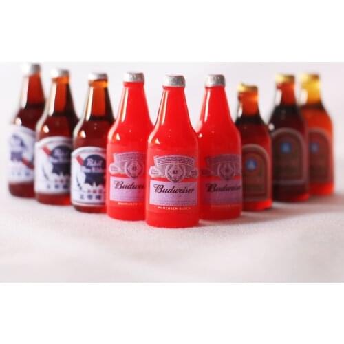 6pcs Miniature Dollhouse Mini Beer Bottle wink Drink play Food For blyth Barbies Doll Miniature Drinks Toys