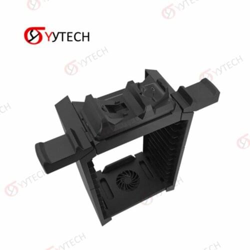 YYTECH Multifunctional Game Console Cooling Fan Controller Charging Station with Disc Storage Stand for PS4 Slim Pro PS VR