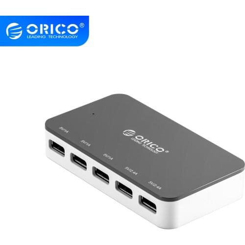 ORICO 5 Ports USB Charger Desktop Charging Station for iPhone Samsung Xiaomi Huawei Cell Phone Tablet